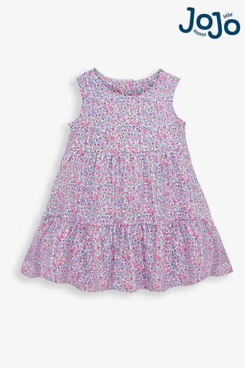 JoJo Maman Bébé Pastel Girls' Ditsy Tiered Dress (D18215) | £19