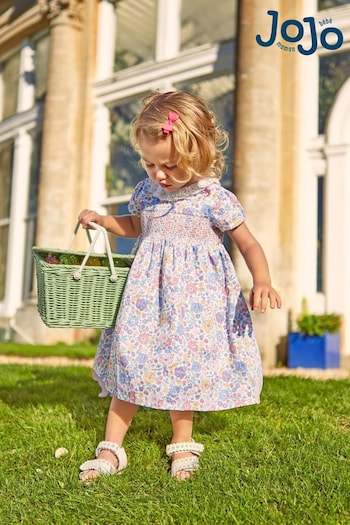 JoJo Maman Bébé Meadow Girls' Frill Collar Party Dress (D18218) | £34