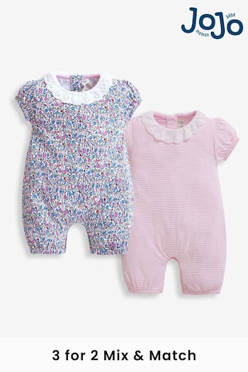 Babygrows & Sleepsuits Pink 2-Pack Pretty Baby Rompers (D18264) | £30
