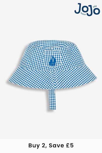 JoJo Maman Bébé Cobalt Gingham Sun Hat (D18287) | £14