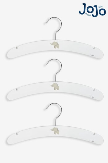 JoJo Maman Bébé White 3-Pack Wooden Newborn Gift Hangers (D18300) | £12.50