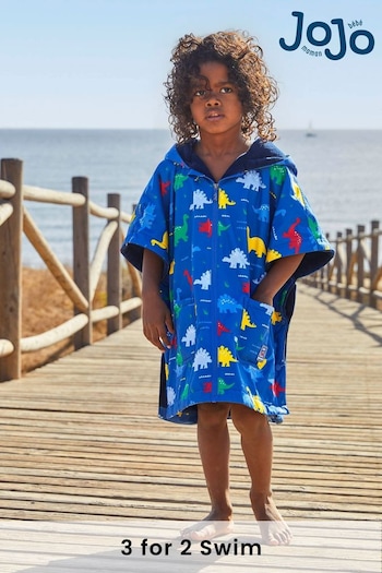 JoJo Maman Bébé Blue Kids' Dinosaur Cosy Change Robe (D18303) | £39