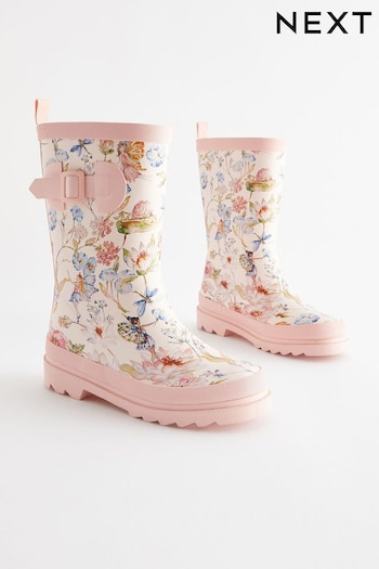 Pink Floral Buckle Wellies (D18546) | £20 - £26