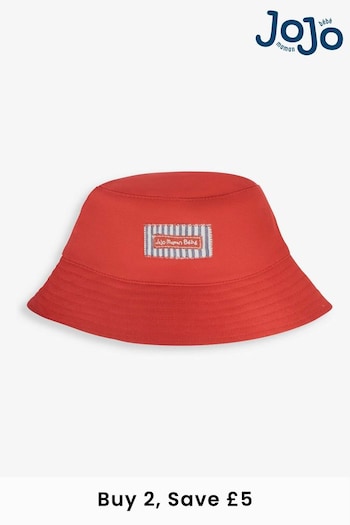 JoJo Maman Bébé Red Twill Bucket Sun Hat (D18649) | £12