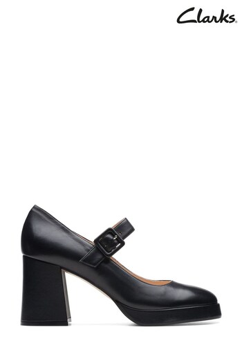 Clarks Black Leather Patema Strap Shoes (D18667) | £100