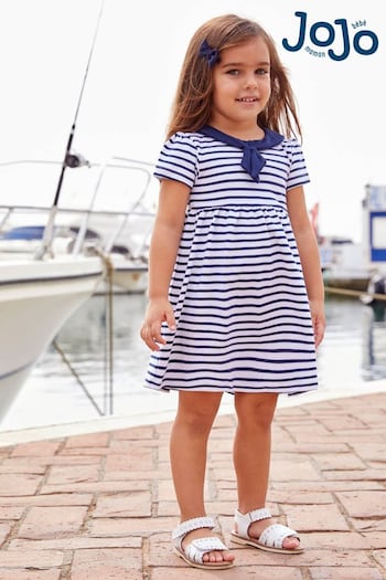 Short Pyjama Sets White Navy Stripe Short Sleeve Sailor Jersey Dress (D18718) | £20