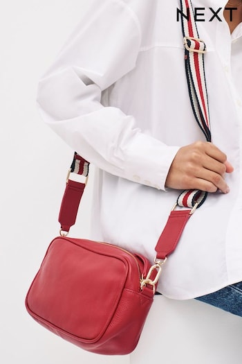 Red Leather Camera Cross-Body Bag (D18734) | £45