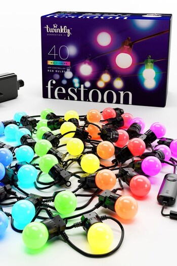 Twinkly Black 40 LED Multicolour App Controlled 20m Festoon Lights (D18833) | £185