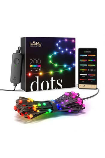 Twinkly Black 200 LED Multicolour App Controlled 20m Dots String Lights (D18837) | £95