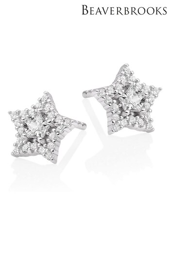 Beaverbrooks Sterling Silver Cubic Zirconia Star Stud Earrings (D18889) | £39