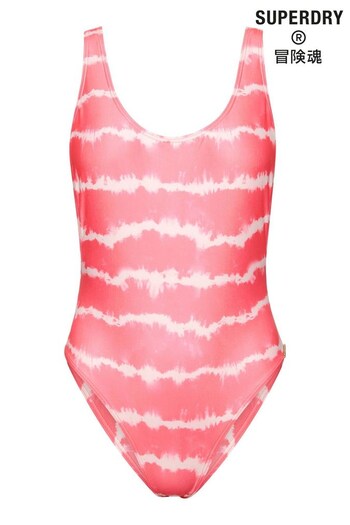 Superdry Tie Dye Pink Code Swimsuit (D19076) | £45