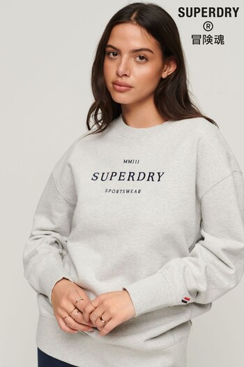 Superdry Grey Oversized Code Heraldry Sweatshirt (D19091) | £50