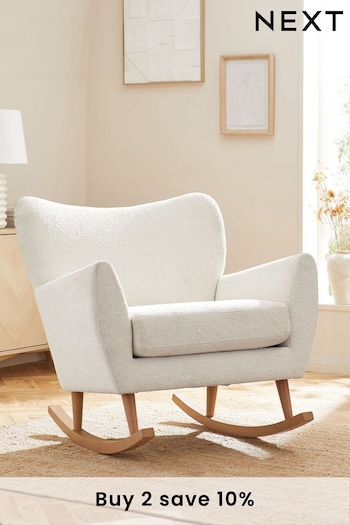 Casual Boucle Oyster Snuggle Seat Wilson Rocking Chair (D19193) | £399