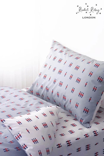 Rachel Riley Blue Soldier Cot Bed Duvet Cover and Pillowcase Set (D19219) | £34