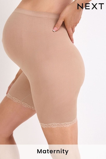 Nude Seamfree Lace Trim Maternity vamp Shorts (D19250) | £14