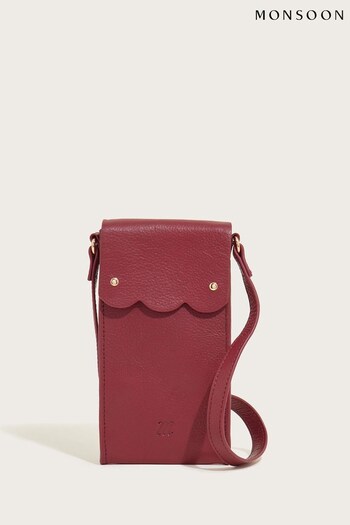 Monsoon Red Leather Phone Holder (D19324) | £25