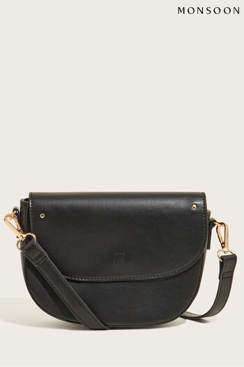 Monsoon Black PU Leather Cross-Body Bag (D19368) | £45