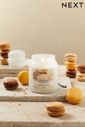 Natural Vanilla Macaron Small Jar Candle (D19526) | £8.50