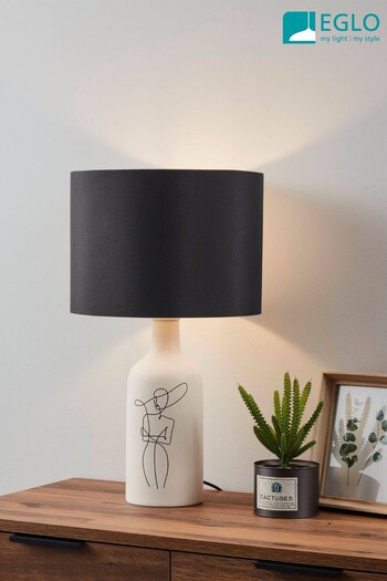 Eglo Black Vinoza Ceramic Table Lamp with Shade (D19951) | £80