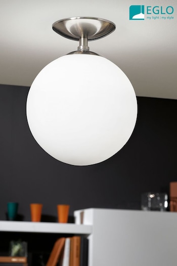 Eglo White Rondo Opal and Nickel Matte Ceiling Light (D19957) | £65