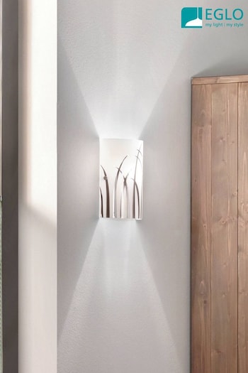 Eglo White Rivato Wall Light in Chrome Decoration (D19959) | £35