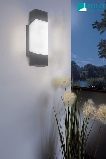 Eglo Grey Gorzano LED Glass Exterior Wall Light (D19987) | £50