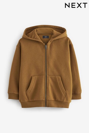 Tan Brown Zip Through Hoodie (3-16yrs) (D20055) | £14 - £20