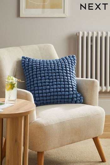 Blue 43 x 43cm Global Bobble Cushion (D20057) | £20