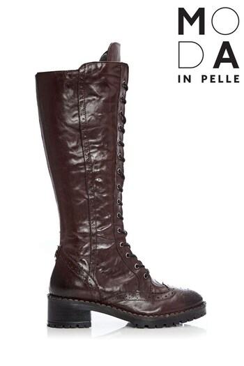 Moda in Pelle Lace-Up Brogue Detail Long Boots (D20092) | £180