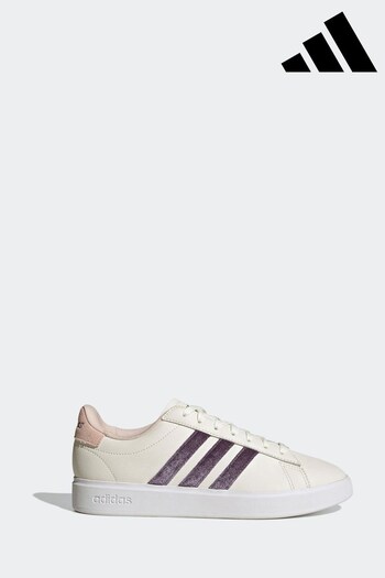adidas White Grand Court 2.0 Shoes Grey (D20142) | £80