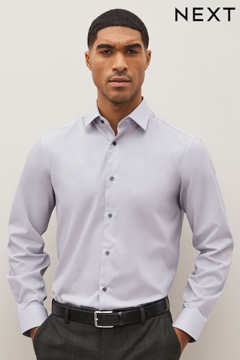 Lilac Purple Regular Fit Easy Care Textured Shirt (D20146) | £26