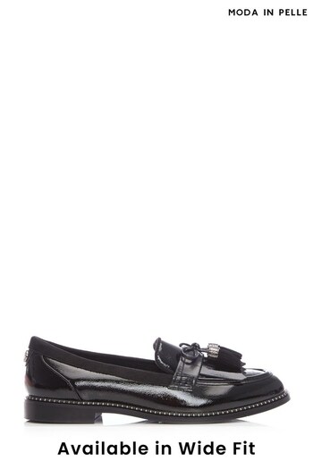 Moda in Pelle Kinsley W Moccasin Shoes With Fringe Detail And Bow (D20254) | £89