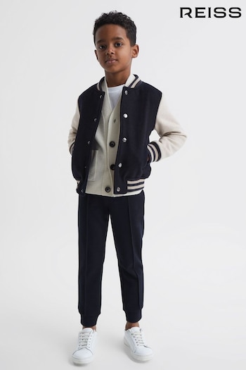 Reiss Navy Kansas Senior Varsity Bomber Jacket (D20405) | £78