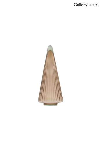 Gallery Home Brown Ribbed Tree Brown Frost Glass (D20454) | £22