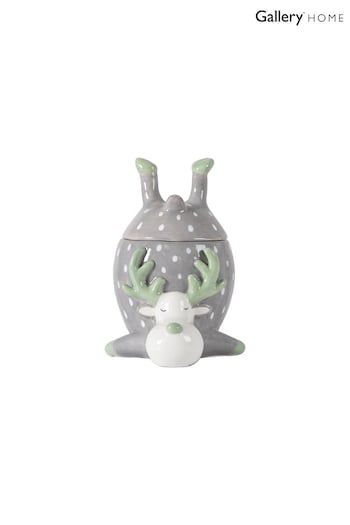 Gallery Home Grey Grey Reindeer Pot With Lid (D20456) | £24