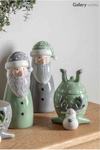 Gallery Home Green Green Reindeer Pot With Lid (D20457) | £24