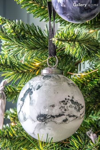 Gallery Home 6 Pack Grey Marbled Baubles (D20485) | £28