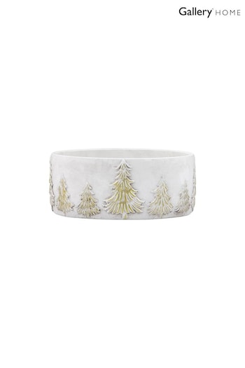 Gallery Home White/Gold Forest Planter (D20512) | £24