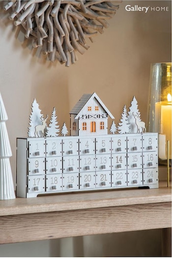 Gallery Home White Advent Calendar With LED (D20539) | £26