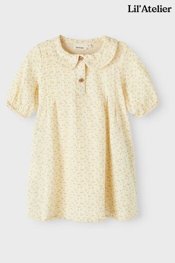Lil Atelier Cream Floral Button Detail Dress (D21249) | £34