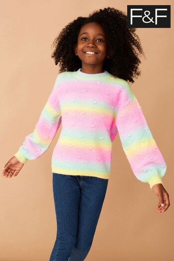 F&F Natural Ombre Rainbow Knitted Jumper (D21479) | £14 - £18