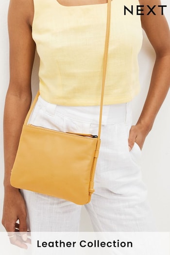 Yellow Small Leather Cross-Body Bag (D21776) | £26