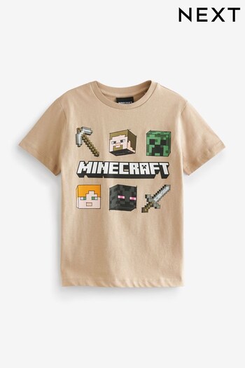 Cement Neutral Minecraft Gaming License T-Shirt (4-16yrs) (D21886) | £12 - £17
