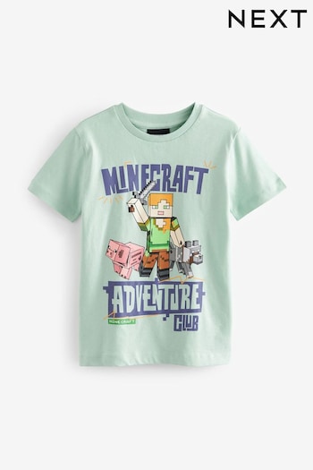 Mint Green Minecraft Gaming License T-Shirt (4-16yrs) (D21887) | £12 - £17