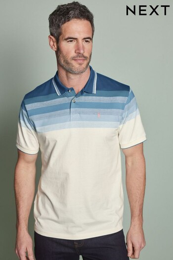 Blue Gradient Colourblock Polo Shirt (D21894) | £25