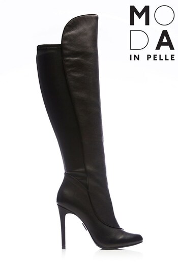 Moda In Pelle Piping Detail Over The Knee Long Suede Boots (D22098) | £249