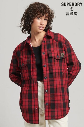 Superdry Red Borg Flannel Check Overshirt (D22211) | £75