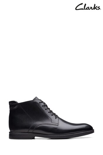 Clarks Black Leather Citi Stride Rise Boots (D22398) | £89