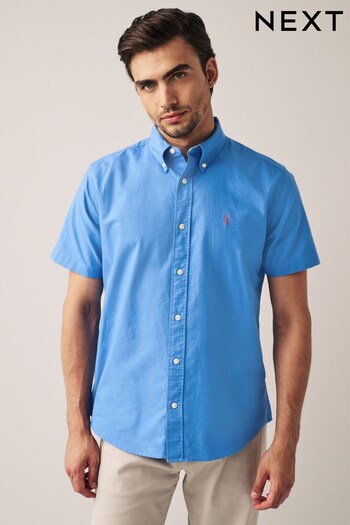 Cornflower Blue Short Sleeve Oxford Shirt (D22869) | £22