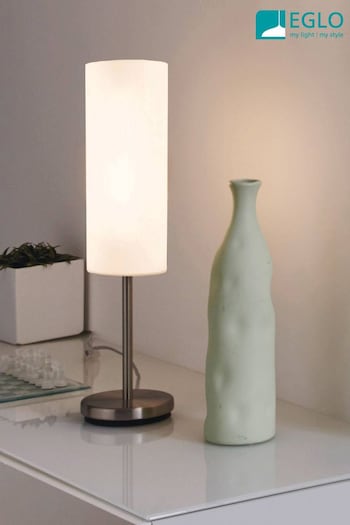 Eglo White Troy 3 Nickel Matte Table Lamp (D22973) | £35